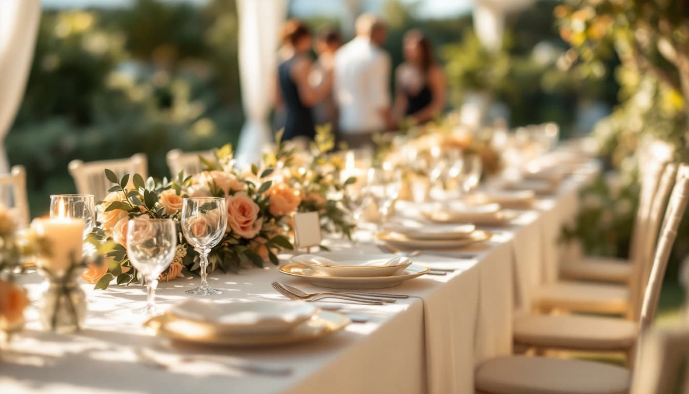 Wedding reception table with two empty chairs, a reminder that some guests who RSVP yes will be no-shows